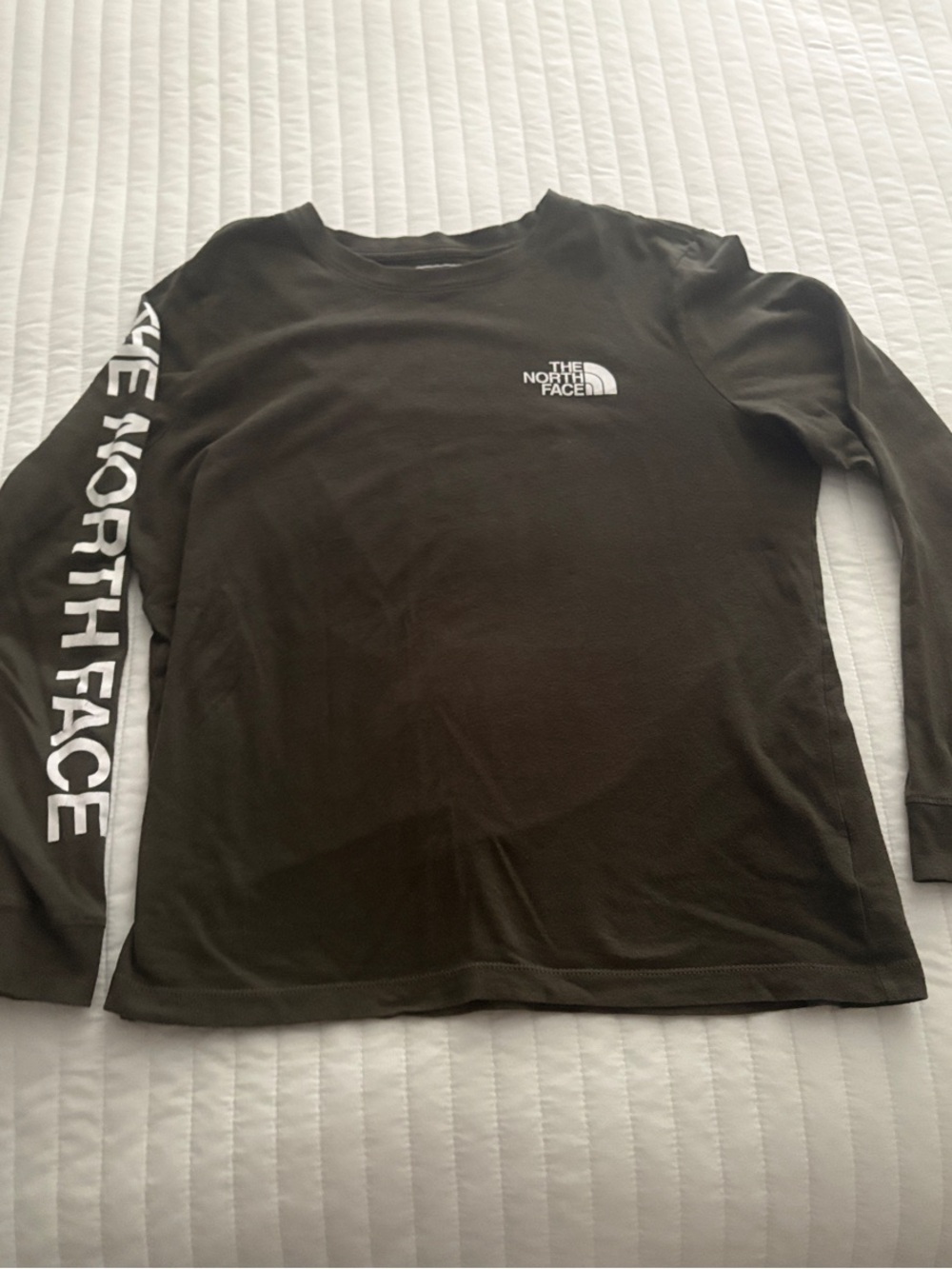 The North Face Olive Green Long Sleeve Logo Tee